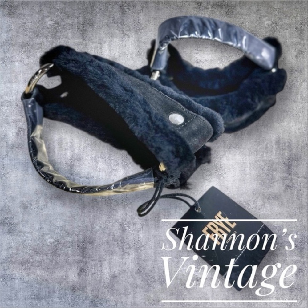 FRYE NWT Sz Small Removable Black Shearling Harness